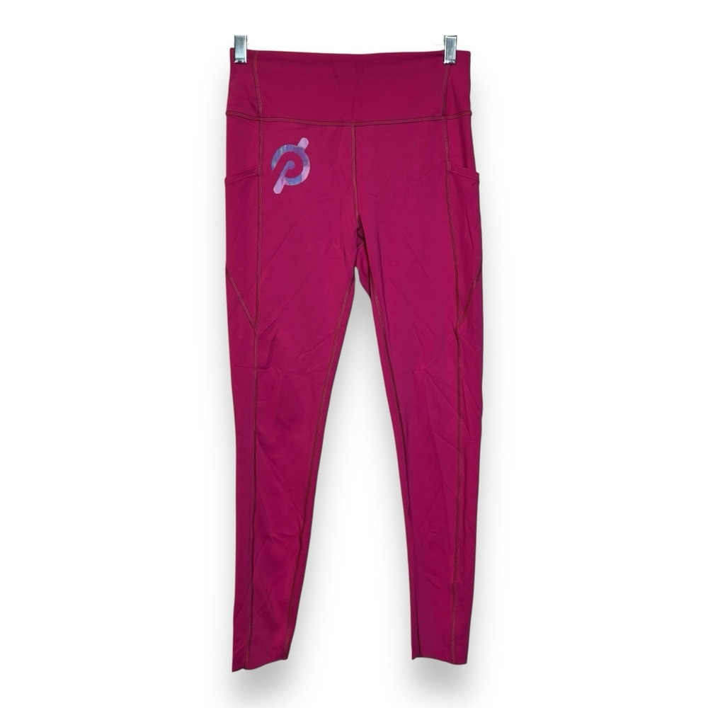 Peloton Move Mission Tulip Hem Leggings Sz M‎ High Rise Pink Cycling Athletic